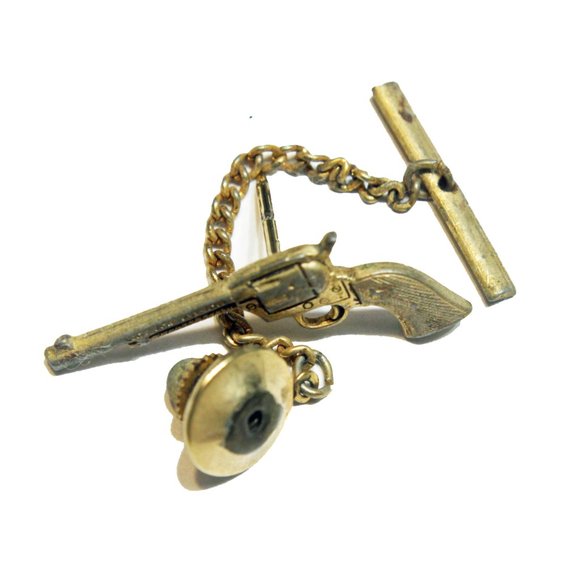 Colt Frontier 6 Shooter Pistol Tie Pin Tack Vintage - Picture 2 of 5